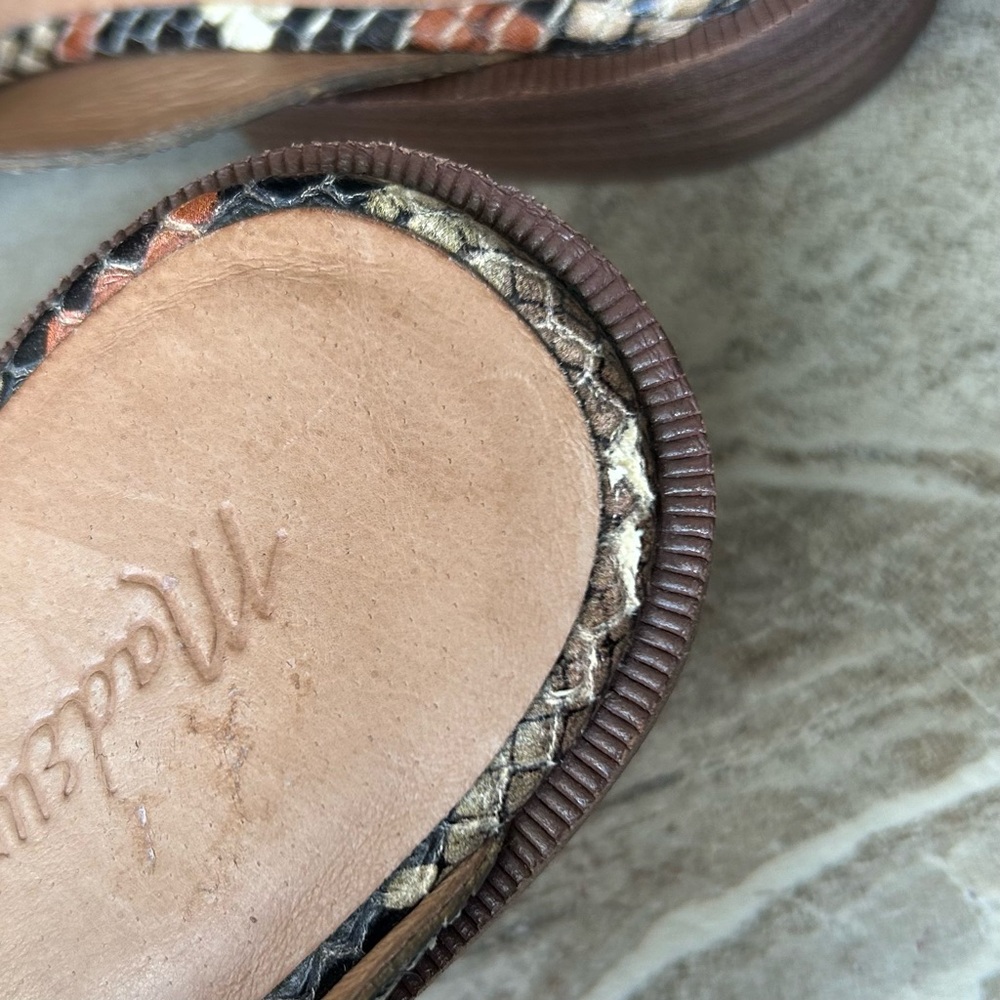 Madewell The Frances Loafer Mule in Snake Embossed Leather, Size 7.5 - Picture 15 of 15
